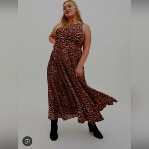 Maxi georgette high neck dress